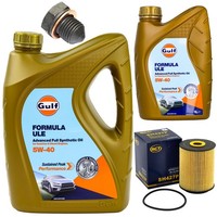 MotoröL Filter Set Gulf Formula ULE 5W-40 6 Liter + Schraube FüR VW Sharan 2.8