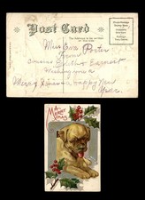 Mayfairstamps US A merry Christmas dog Post Card aax_78099