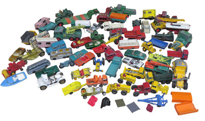 Vintage Matchbox Lesney Toy Car Trucks Job Lot 60+ Die Cast Play Worn 1950/60s