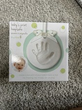 TINY IDEAS BABY'S PRINT HAND OR FOOT KEEPSAKE SET NEW NON TOXIC AIR DRY WHITE