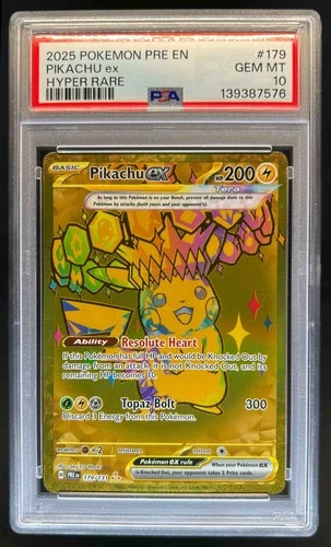 2025 Pokemon Prismatic Evolutions Pikachu ex #179/131 PSA 10 GEM MINT