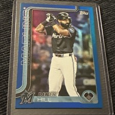 Derek Hill 2025 Topps #US305 Update Series Blue 024/150 Miami Marlins-BASEBALL