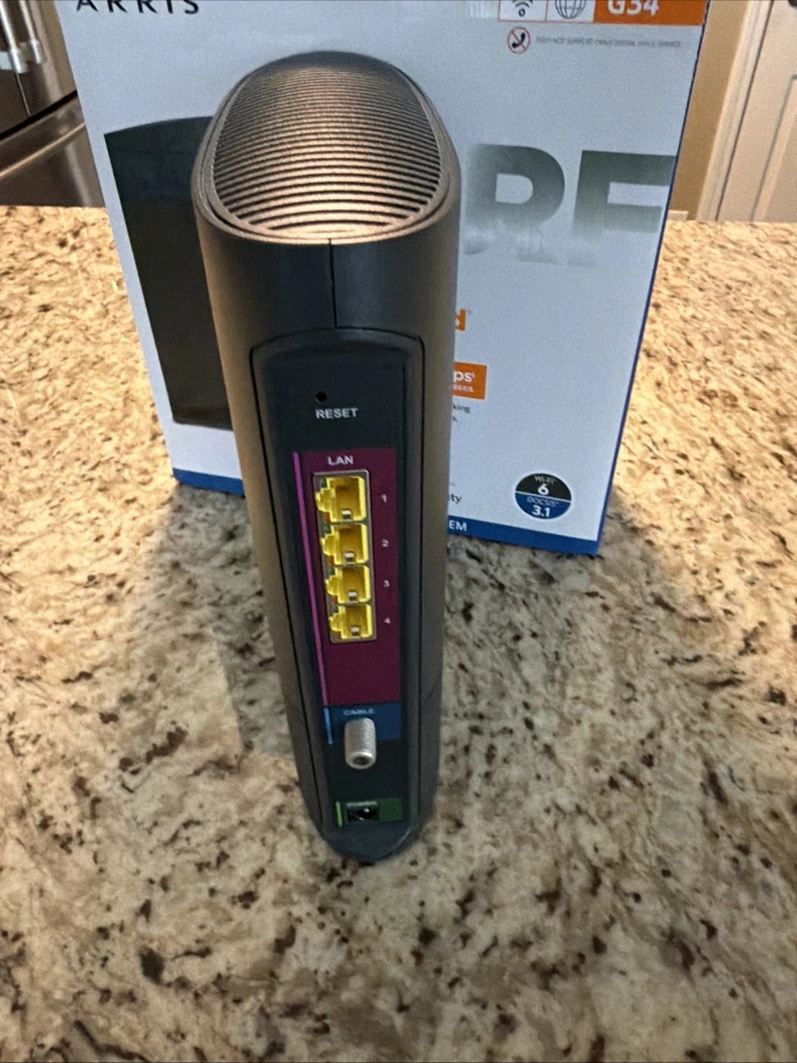Arris SURFboard G34 Black AX3000 Wi-Fi 6 Gigabit DOCSIS 3.1 Cable Modem - Image 3 of 4