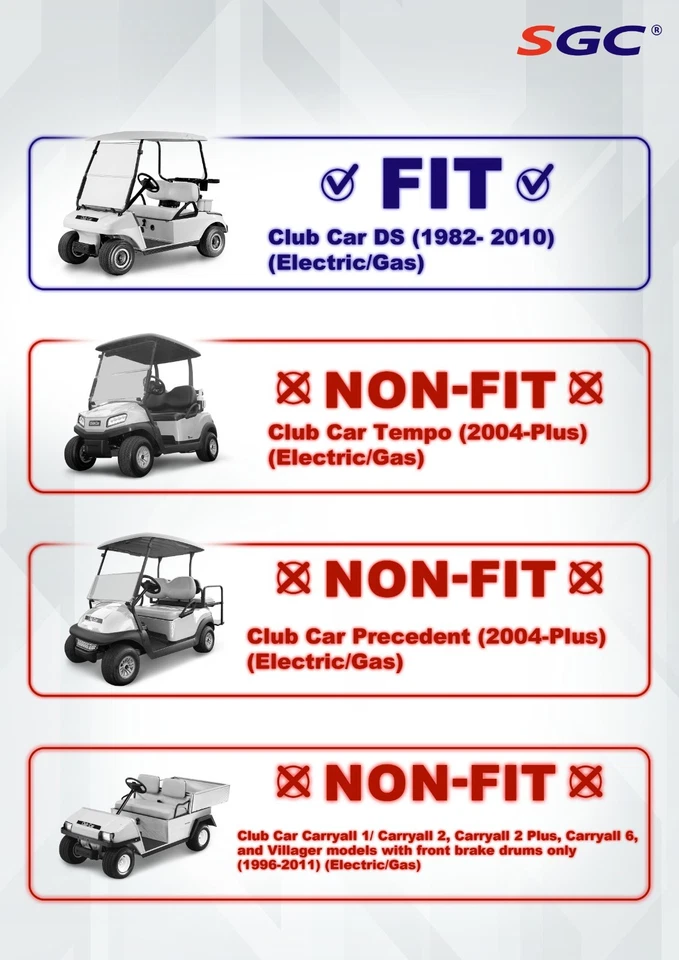 CLUB CAR DS GOLF CART SGC 4" LIFT KIT + 10" WHEELS and 22" AT TIRES Foto 2 de 4