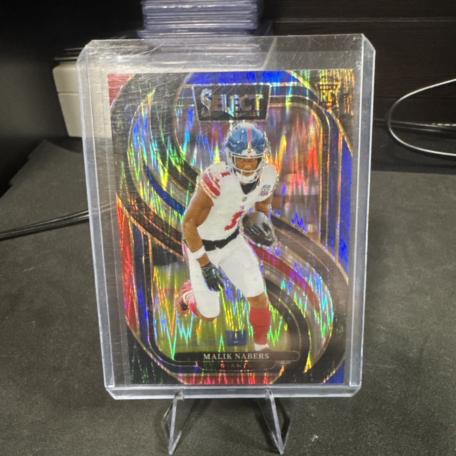 2024 Panini Select - Premier Level Malik Nabers #116 Red & Blue Shock Prizm (RC)