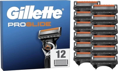 Lot 12 Lames GILLETTE PROGLIDE Recharges de Rasoir HOMME fusion 5 Pack ORIGINAL
