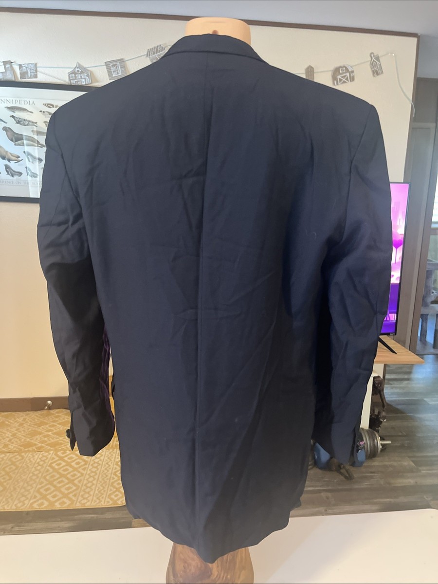 Yves Saint Laurent YSL Pour Homme Dk Blue Double Breasted Jacket