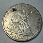 1853 Seated Liberty Half Dollar 90% Silver Holed High Grade Details COBM-9715