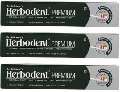 Dr. Jaikaran Herbodent Premium Herbal (3er Pack) Zahnpasta - 100 gm/3,52 oz