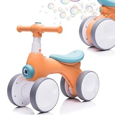 Baby Toddler Balance Bike with Bubble Machine for 1 Year Old Orange green