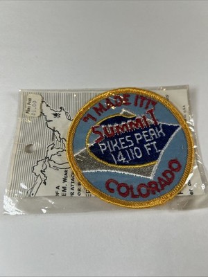 Vintage ''I MADE IT''  SUMMIT  PIKES PEAK  14,110 FT. COLORADO Patch Never Used