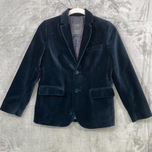Zara Boys Velvet Suit Jacket Blazer Navy Blue Size 9/10 Years Formal Event