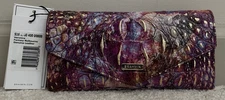 Brahmin Melbourne VERONICA Trifold Envelope Wallet FANTASY Purple Gold Blue NWT