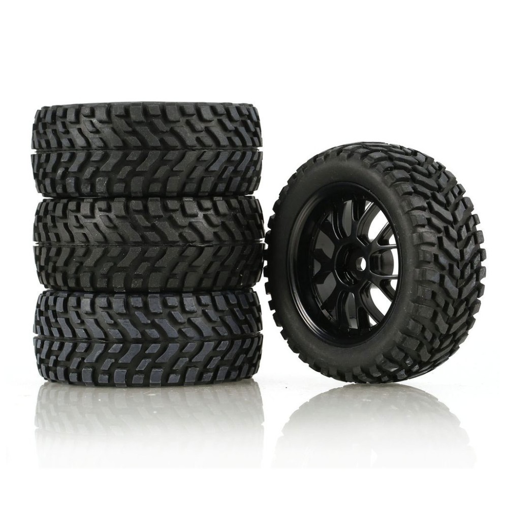 4Pcs 75mm Wheel Tires for Wltoys 144001 Tamiya HSP 1/16 Off Road Buggy RC Car c