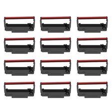 12 PCS ERC30 ERC34 ERC38 Cash Register Ink Ribbon Black/Red Compatible