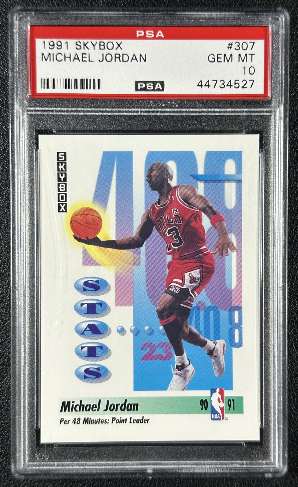 MICHAEL JORDAN PSA 10 1991-92 SKYBOX BASKETBALL #307 BULLS 4527 view 1
