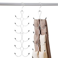 Schalhalter GüRtel Organizer 12 Haken Faltbarer Krawattenhalter Weiß 55Cm