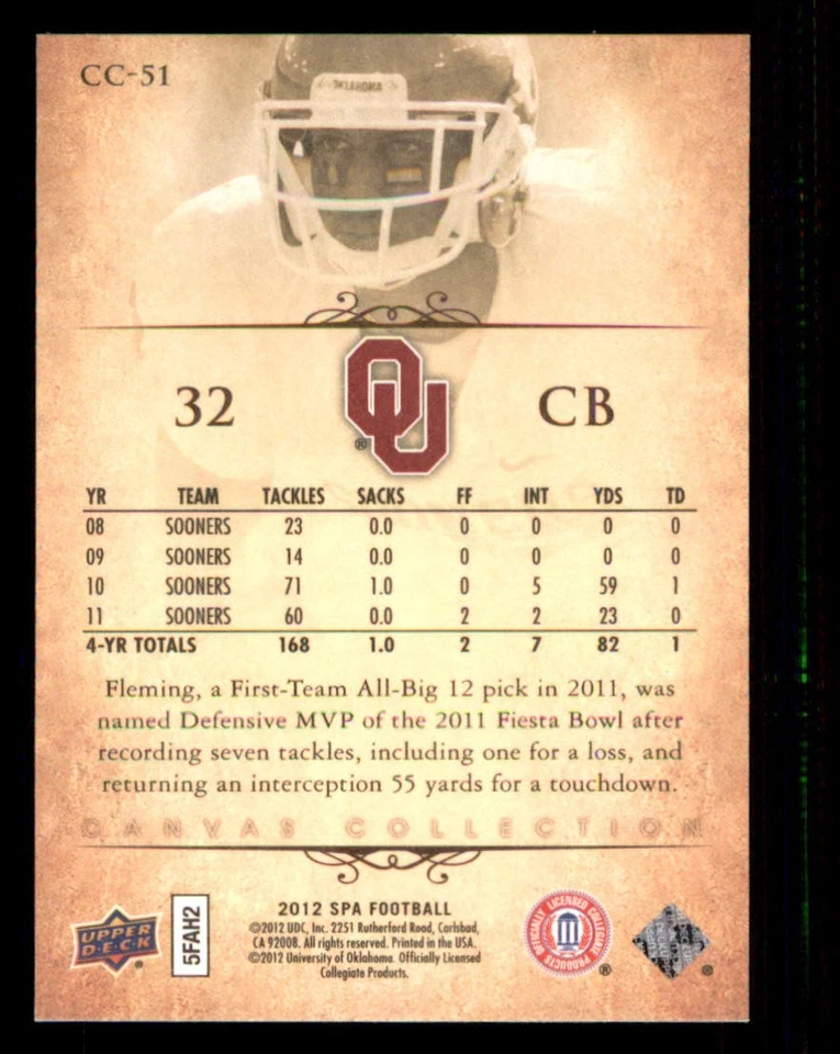 2012 SP Authentic Canvas Collection #CC51 Jamell Fleming - Image 2 of 2