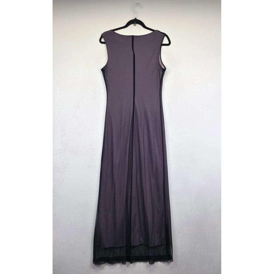 Maxi Vestido Y2K Rampage Mujer M Púrpura Negro Micro Malla Capricho Coqueta Gótico Foto 3 de 4