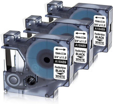 Replacement for 18489 Dymo Rhino 3/4" White Flexible Nylon Tape Compatible With