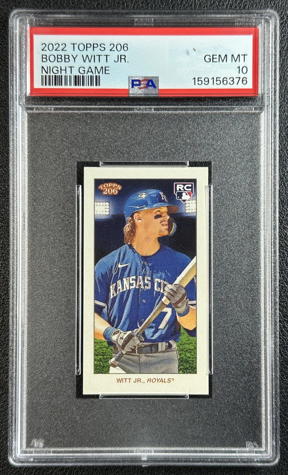 POP 5! BOBBY WITT JR PSA 10 2022 TOPPS 206 #NNO ROOKIE NIGHT GAME SSP 6376