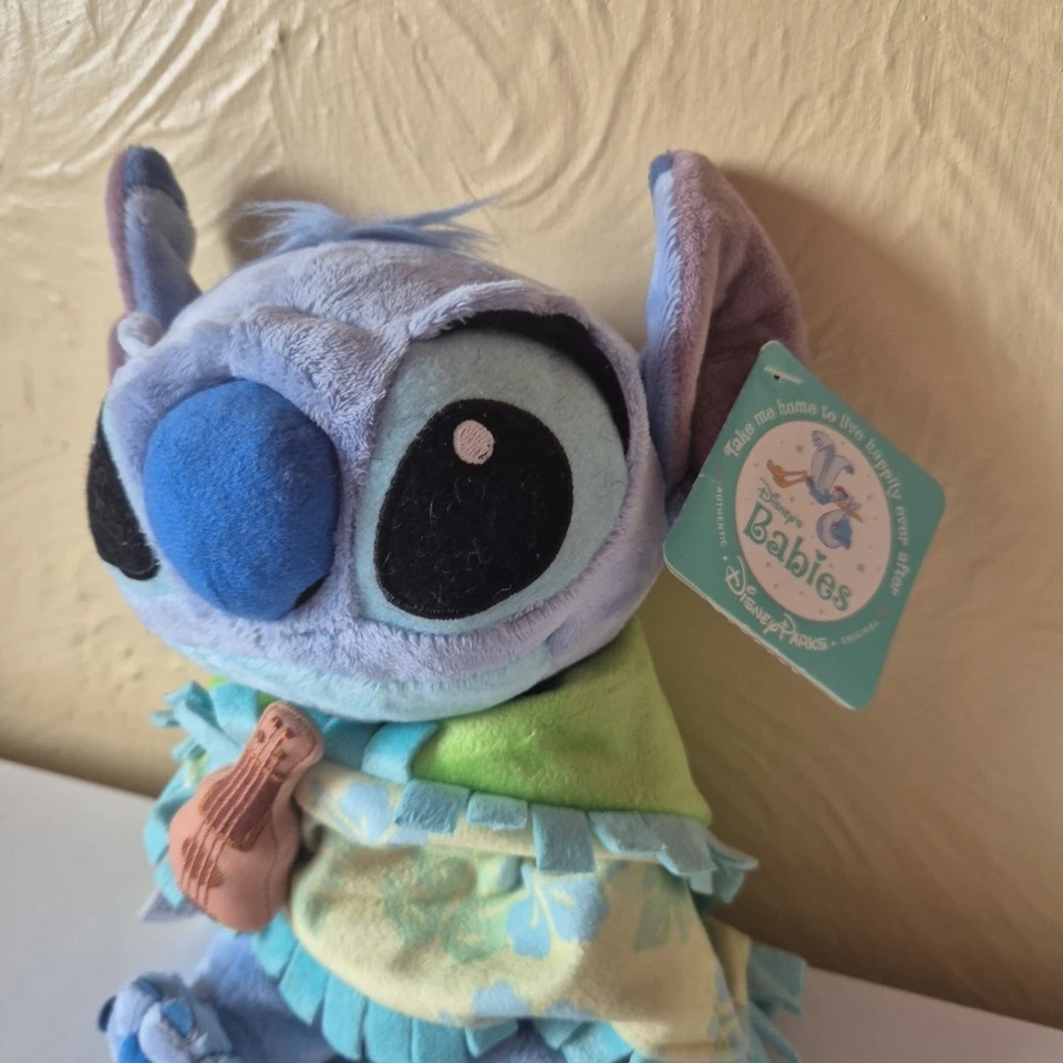 Disney Babies Lilo & Stitch Plush Toy With Baby Blanket Disney Parks 9 inch NEW - Image 4 of 4