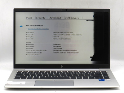 HP EliteBook 840 G8 i5-1145G @ 2.6GHz 16GB DDR4 256GB M2 NVME No OS