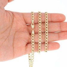 14K Yellow Gold 4.5mm Mens Curb Cuban Italian Link Chain Pendant Necklace 28"