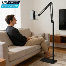 360&deg; Universal Adjustable Floor Stand Holder For iPad/Tablet/Phone 4~12.9" UK