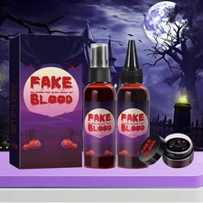 Halloween Fake Blood Washable Realistic Effects Makeup Set Stage Blood for calm