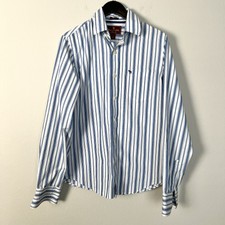 Abercrombie & Fitch Classic Muscle Button Down Blue Stripe Long Sleeve Size Med