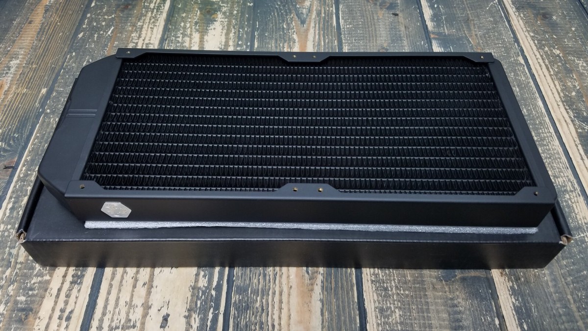 Bitspower 280mm ラジエーター ブラック Bitspower Leviathan II 280 Radiator with Single Wave Fins