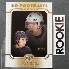 CODY GLASS 41/99 ROOKIE 2019-20  UD Portraits Gold #P93  Vegas Golden Knights