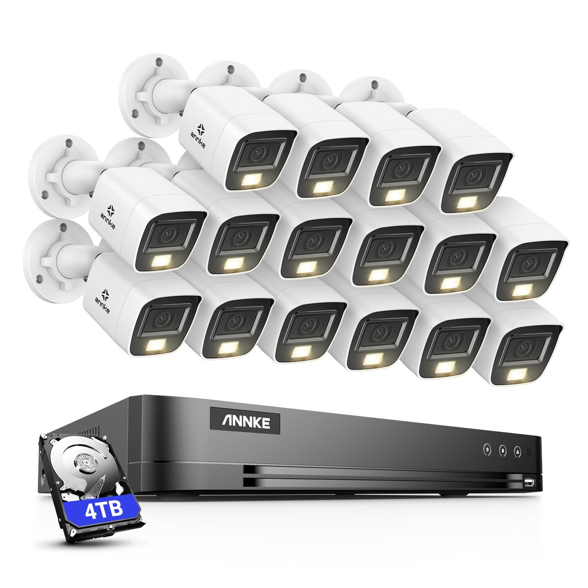 ANNKE 4K Video Security Camera System 16CH DVR AI Color