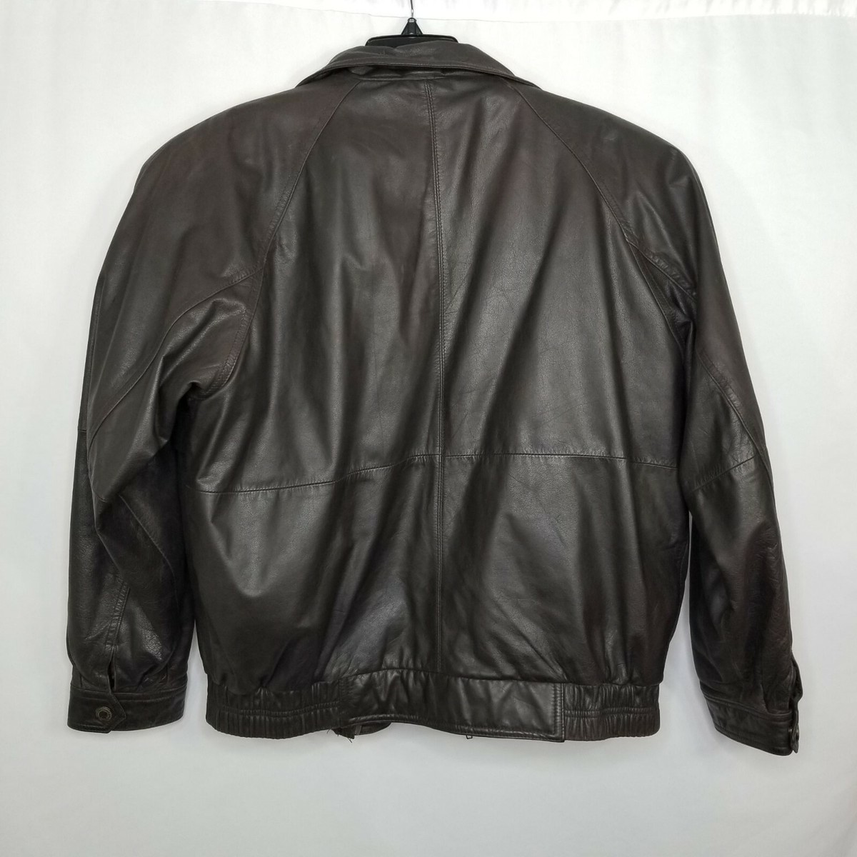 Members Only Large Vintage Genuine Leather Brown Bomber