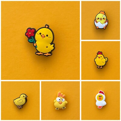 Schuhstecker/Shoe Charms/Anstecker TIERE/KÜKEN/HUHN/SINGERL/CHICK/HENNE/BIBERL