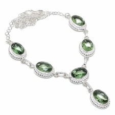 Tsavorite Gemstone Handmade 925 Sterling Silver Jewelry Necklace 18"