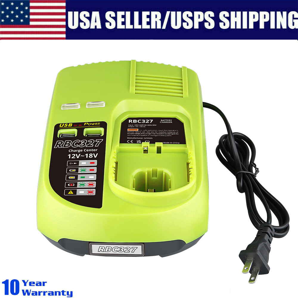 P108 For Ryobi P117 ONE 18V High Capacity 18 Volt FAST Charger Li-Ion Battery