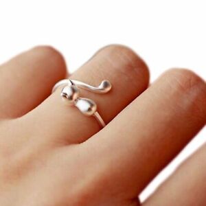 Fashion 925 Silver Filled Cat Band Open Knuckle Rings Women Party Jewelry Gift