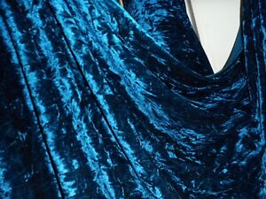 5 MTR  NEW QUALITY TURQUOISE ICE CRUSH VELVET FABRIC..58 INCHES WIDE 