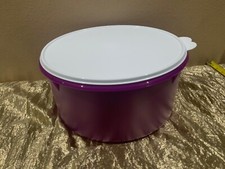 New Tupperware Beautiful  Purple HUGE Round Carry All Canister or Cake Keeper