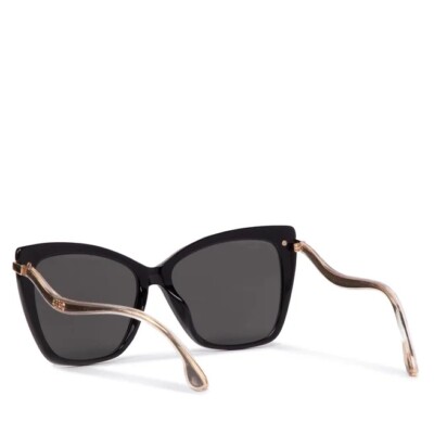 JIMMY CHOO SELBY/G/S 807/M9 Black Gold Grey Polarized Women