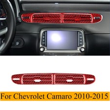 Red Carbon Fiber Central Console Panel Cover Trim for Chevrolet Camaro 2010-2015
