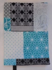 Fabric Paperback Book Cover Standard Book Cover AQUA SQUIGGLES CIRCLE DOT Fabric