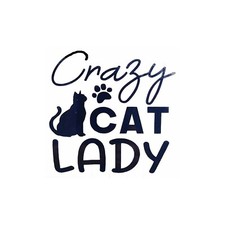 Novelty Car-Window Sticker Crazy Cat Lady - Black