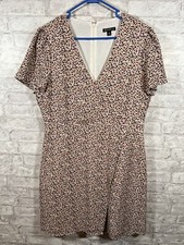 J Crew Mercantile Ditsy Floral Print Wrap Front Dress Short Sleeve Size 14