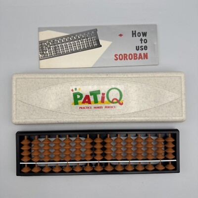 Vintage 1969 SOROBAN Abacus Made in Japan with Manual in Original Plastic Case