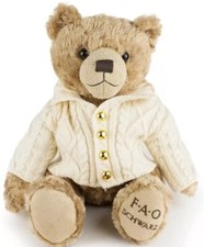 FAO Schwartz Original Classic Stuffed Anniversary Teddy Bear W/Sweater 12 inches