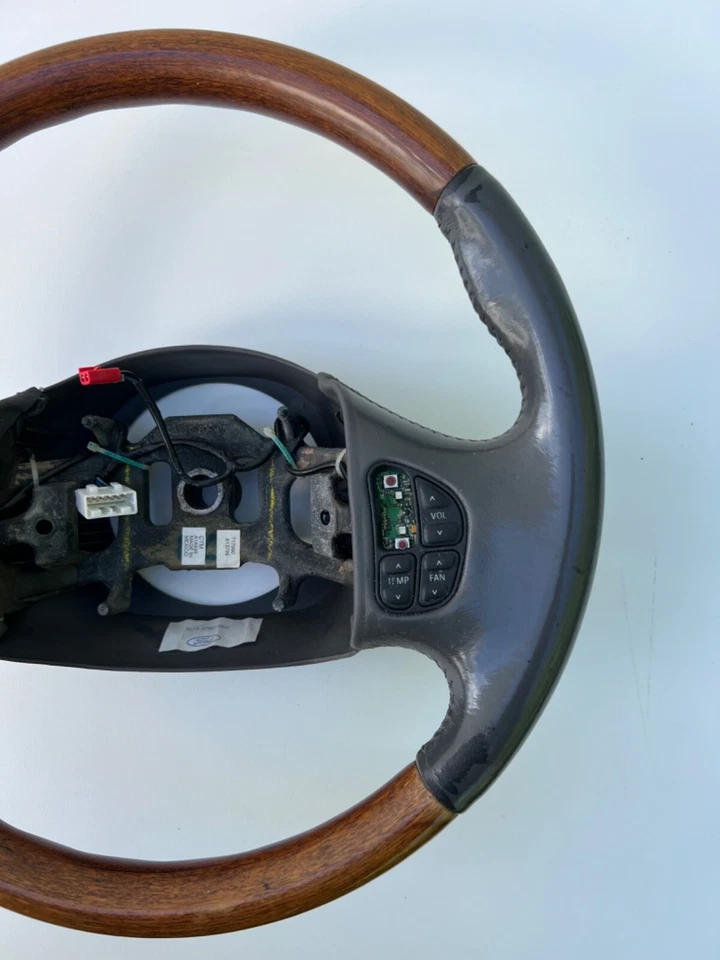 OEM LINCOLN NAVEGATOR GRIS CUERO Y MADERA VOLANTE F250 F350 EXCURSIÓN Foto 2 de 4