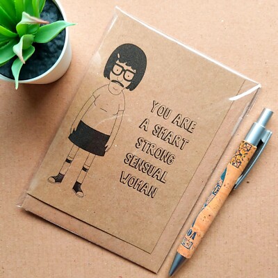 Lustige Bobs Burger Geburtstagskarte - Tina Belcher Smart Strong Sinnliche Frau